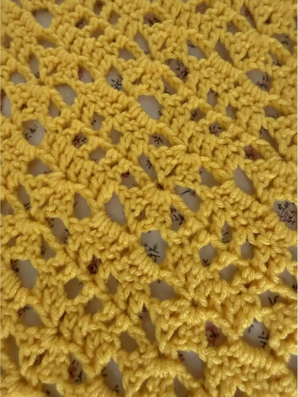 Vintage Hand Made Crochet Mustard Oversized Throw Blanket- 58